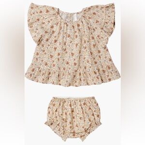 Rylee + Cru Floral Butterfly Sleeve Top & Bloomers Set